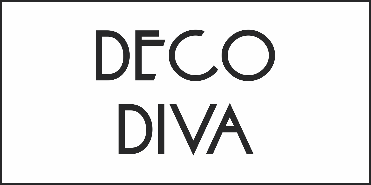 Пример шрифта Deco Diva JNL Oblique